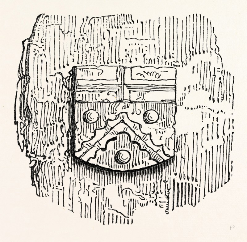 Arms St. John's Priory Sir J. Dockwra, St. John's Gate, London, England, engraving 19th century, Britain, UK