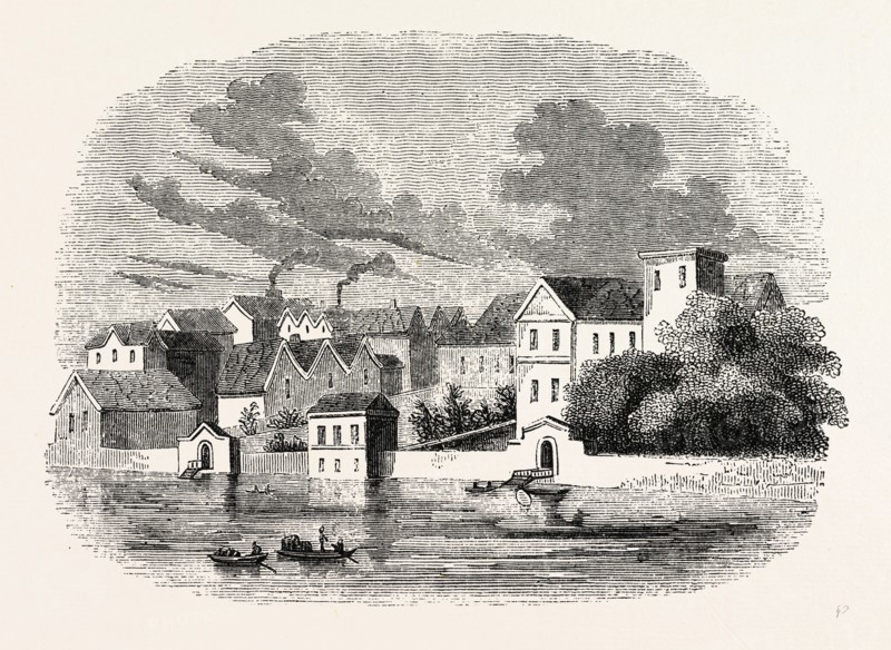 Essex House, Hollar's View London,' 1647, London, England, engraving 19th century, Britain, UK