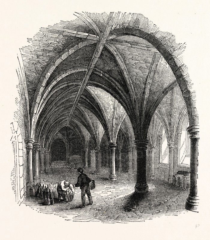 Vault Gerard's Hall, London, England, engraving 19th century, Britain, UK