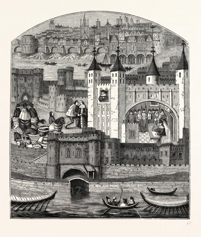 Tower Fifteenth Century, London, England, engraving 19th century, Britain, UK