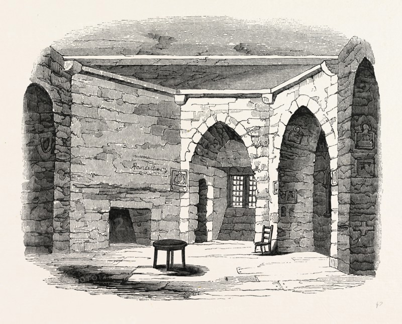 Interior Beauchamp Tower, London, England, engraving 19th century, Britain, UK