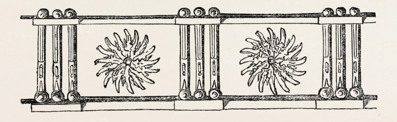 Cornice Small Arms Armoury, London, England, engraving 19th century, Britain, UK