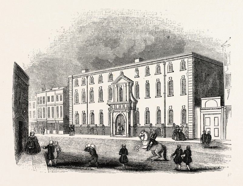 South-Sea House, London, England, engraving 19th century, Britain, UK