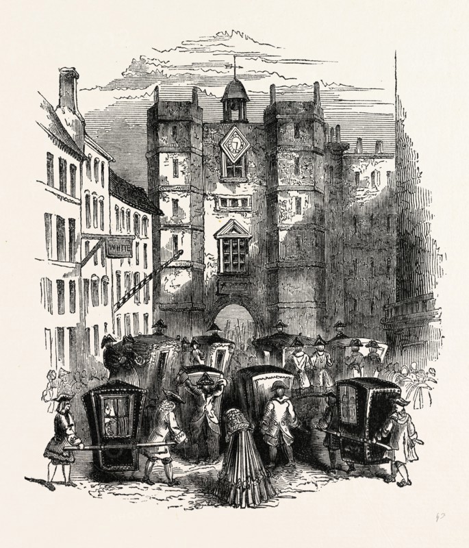 Palace Gate, London, England, engraving 19th century, Britain, UK