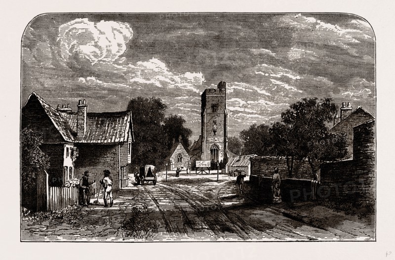 HESTON, UK, engraving 1881 - 1884