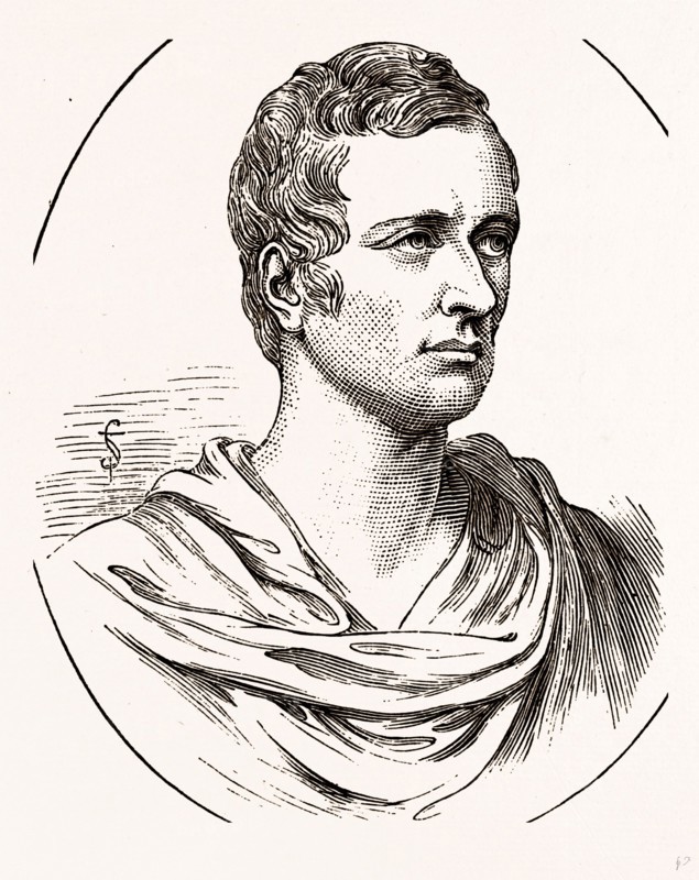 SIR STAMFORD RAFFLES, from the bust by Chantrey, UK, engraving 1881 - 1884