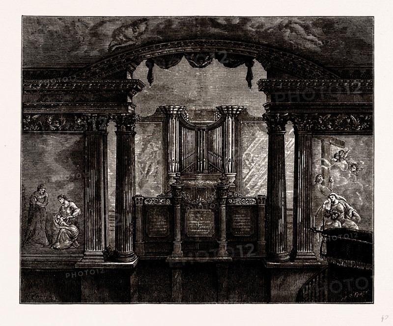 WHITCHURCH CHURCH : THE EAST END, UK, engraving 1881 - 1884