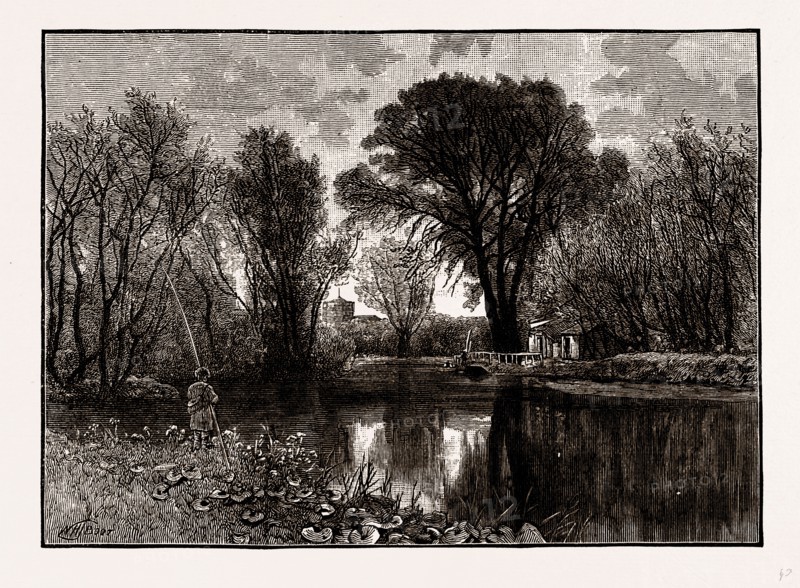 ON THE LEA, UK, engraving 1881 - 1884