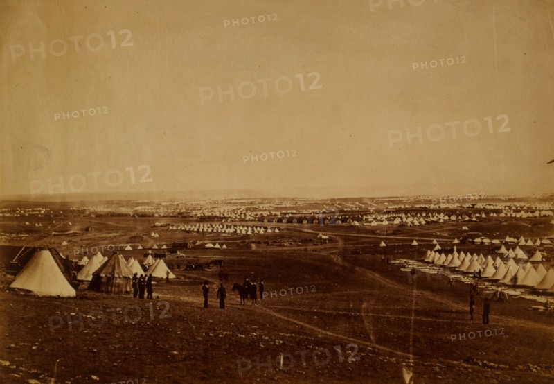 Plateau of Sebastopol: Allied camp on the plateau before Sebastopol, Crimean War, 1853-1856, Roger Fenton historic war campaign photo