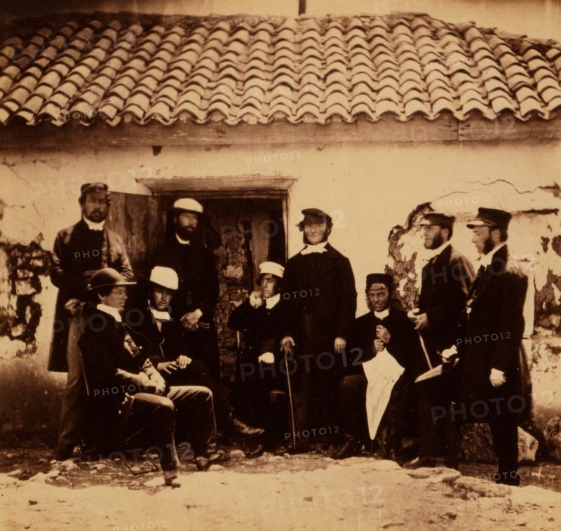 Rev. H.P. Wright, principal chaplain to the forces in the Crimea & Reverend Messieurs Wallace, Sykes, Parson, H.A. Taylor, Boudier, Parker, Preston & Crozier, Crimean War, 1853-1856, Roger Fenton historic war campaign photo