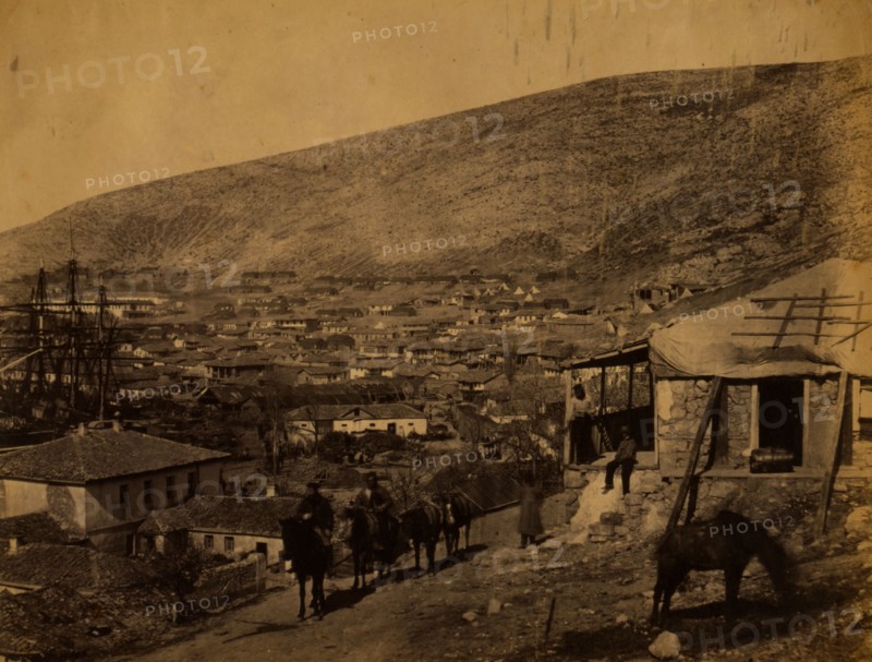 The town of Balaklava, Crimean War, 1853-1856, Roger Fenton historic war campaign photo