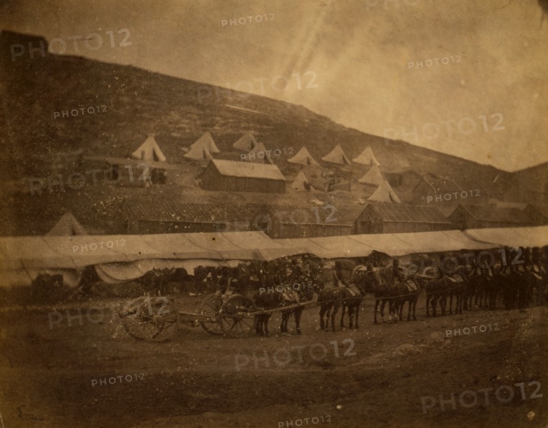 Field train, horse artillery, Crimean War, 1853-1856, Roger Fenton historic war campaign photo