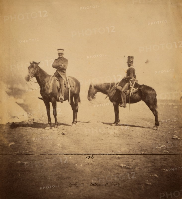 Lieutenant General Pennefather & orderly, Crimean War, 1853-1856, Roger Fenton historic war campaign photo