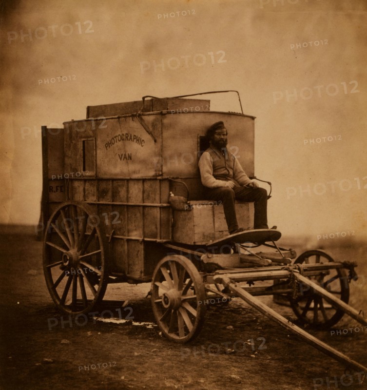 The artist's van, Crimean War, 1853-1856, Roger Fenton historic war campaign photo