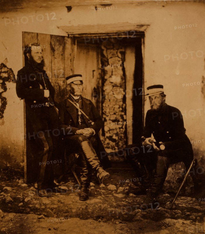 Major General Sir R. Dacres, Captain Hamley & Colonel Adye, Crimean War, 1853-1856, Roger Fenton historic war campaign photo