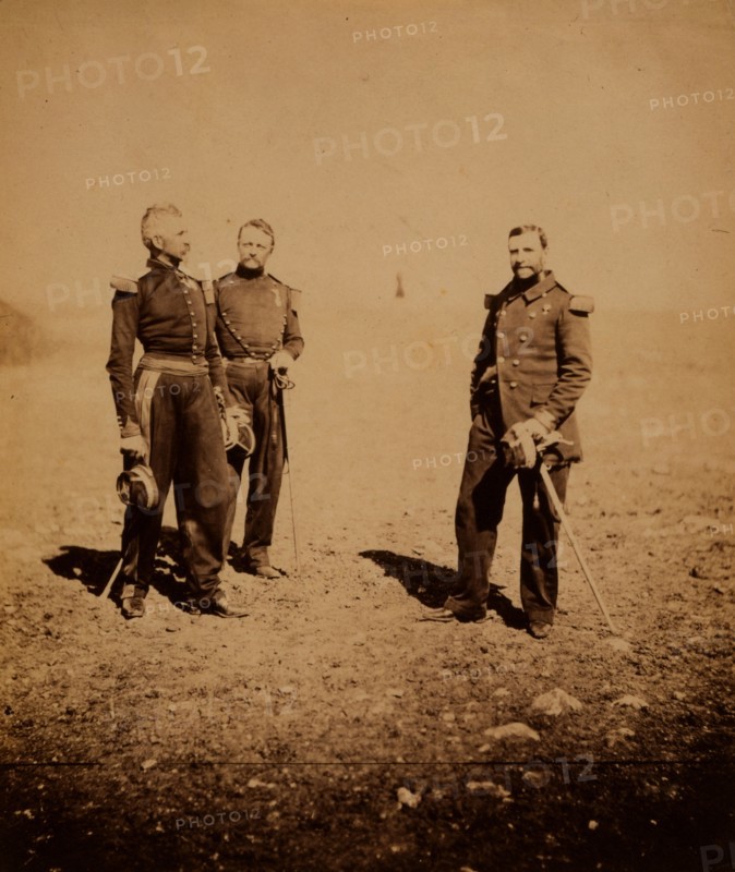 General LabousiniÃƒÂ©re & General Beuret, Crimean War, 1853-1856, Roger Fenton historic war campaign photo