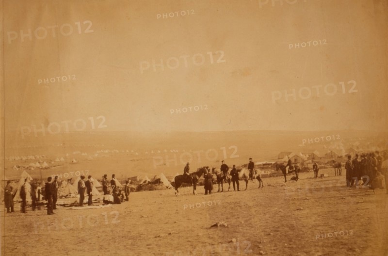 Looking towards Balaclava, Turkish camp in the distance to the right, Crimean War, 1853-1856, Roger Fenton historic war campaign photo