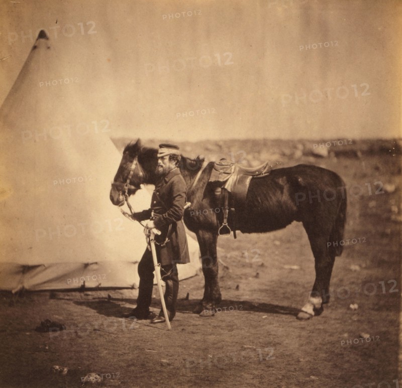 Captain Layard, aide-de-camp to Lieutenant General Pennefather, K.C.B., Crimean War, 1853-1856, Roger Fenton historic war campaign photo
