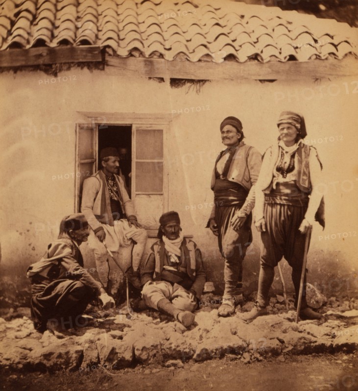 Group of Montenegrins, Crimean War, 1853-1856, Roger Fenton historic war campaign photo