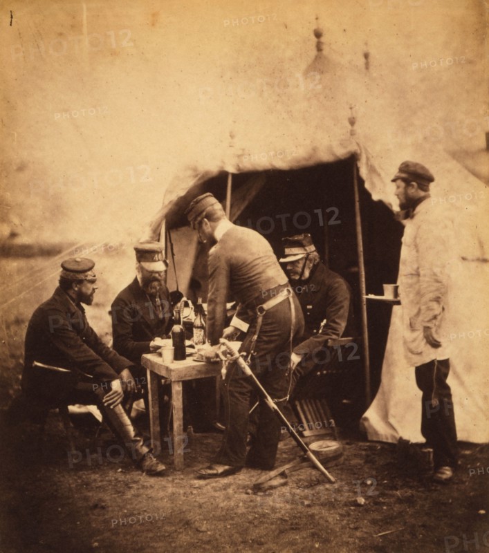 Brigadier Garrett & officers of the 46th Regiment, Crimean War, 1853-1856, Roger Fenton historic war campaign photo