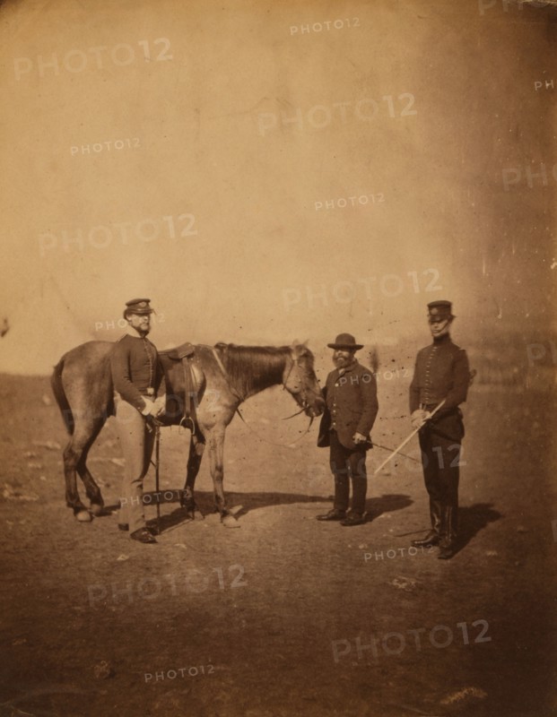 Captain Vam, friend & servant, 38th Regiment, Crimean War, 1853-1856, Roger Fenton historic war campaign photo