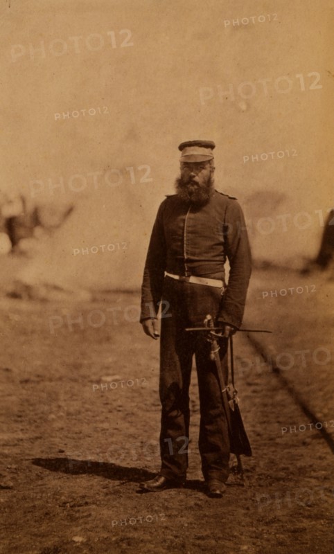 Major Pipon, Royal Artillery, Crimean War, 1853-1856, Roger Fenton historic war campaign photo