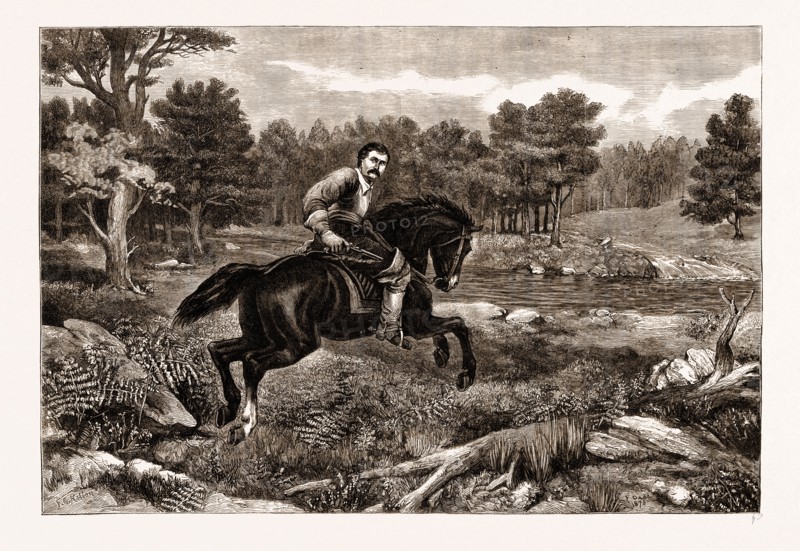 "HARD PRESSED", FROM THE PAINTING BY FRANK DADD, 1876