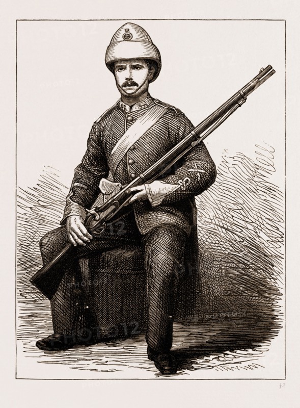 PRIVATE GARDNER, 14TH REG., BEST SHOT OF THE BRITISH ARMY, 1874-5, PRESENTED WITH A MEDAL BY THE PRINCE AT LUCKNOW, JAN. 10. 1876, INDIA