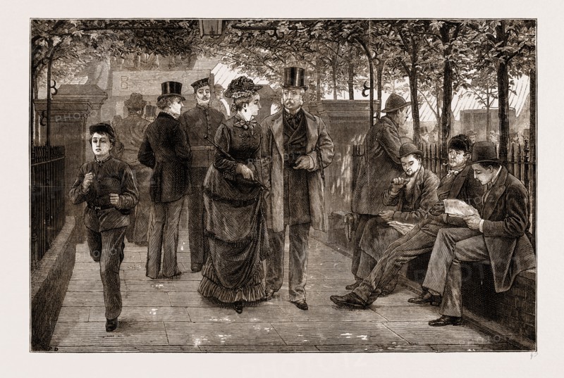 THE CHURCHYARD, ST. BOTOLPH'S, BISHOPSGATE, LONDON, UK, 1876