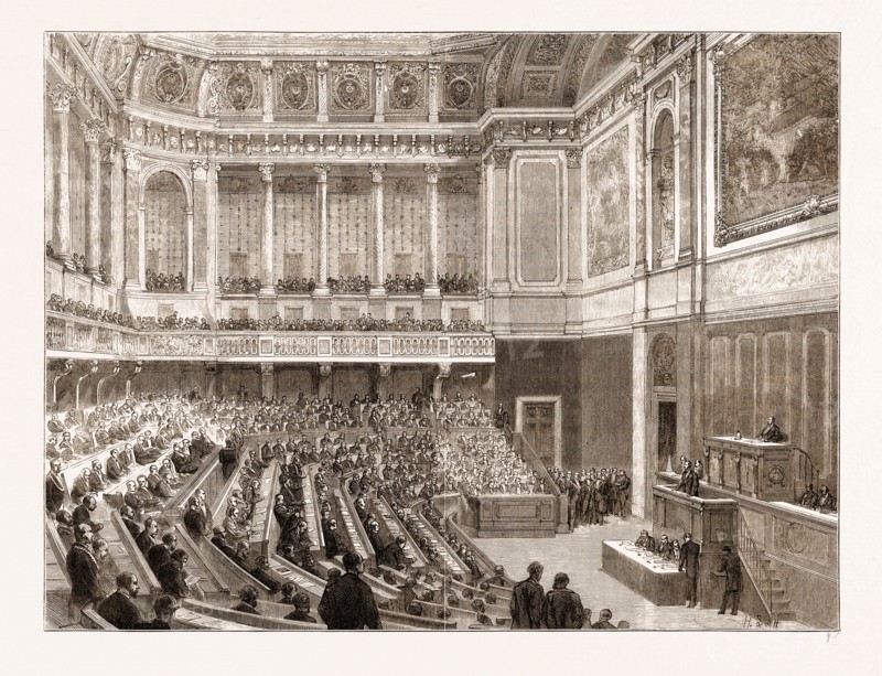 THE NEW FRENCH CHAMBER OF DEPUTIES AT VERSAILLES, FRANCE, 1876