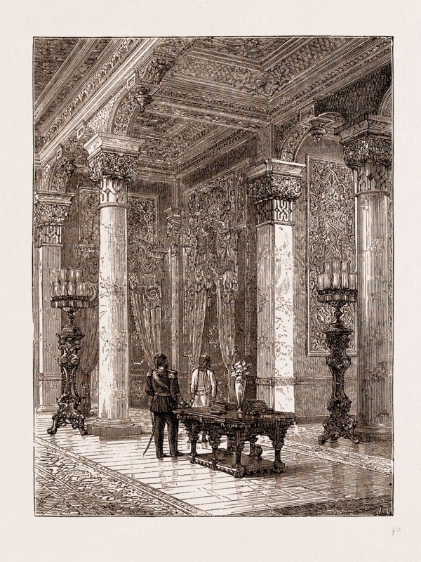 DRESSING-ROOM IN THE SULTAN'S PALACE AT BEYLERBEY, 1876