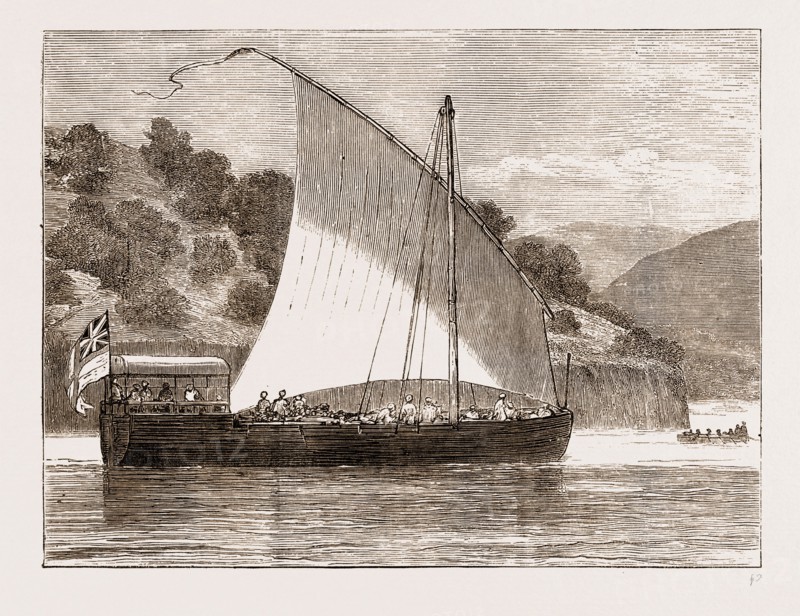 THE WHITE ENSIGN ON LAKE TANGANYIKA, AFRICA, 1876