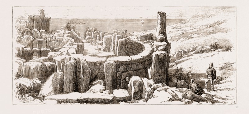 THE PRINCE OF WALES AT MALTA, 1876: 1. Remains of the Phoenician Temple, Hagiar Kim, near Creudi