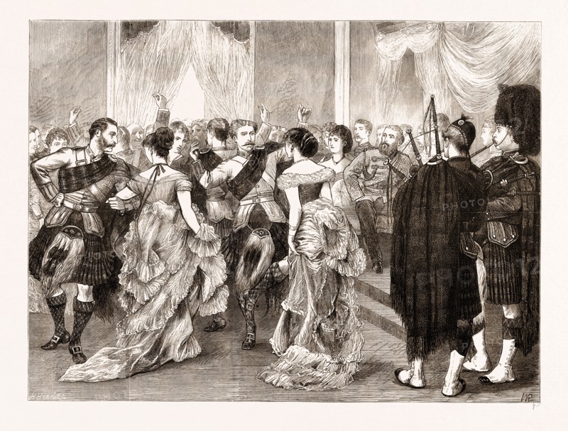 THE PRINCE OF WALES AT MALTA: DANCING THE REEL AT THE UNITED SERVICE BALL, 1876