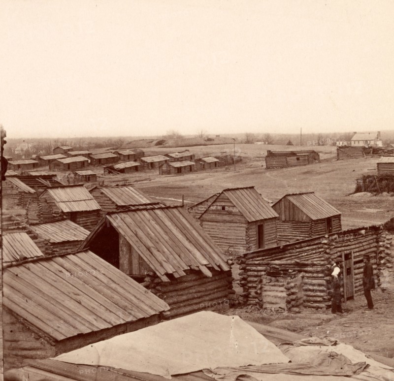Winter quarters of the rebel army, at Manassas, Va., 1862, USA, US, Vintage photography