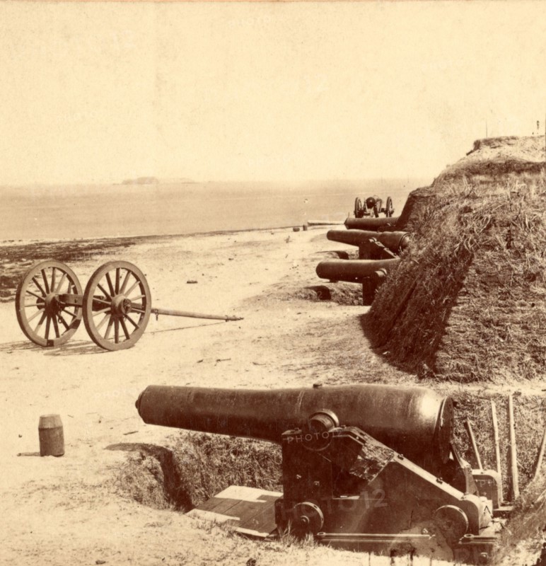 Water Battery of Fort Johnson, James Island, S.C., USA, US, Vintage photography