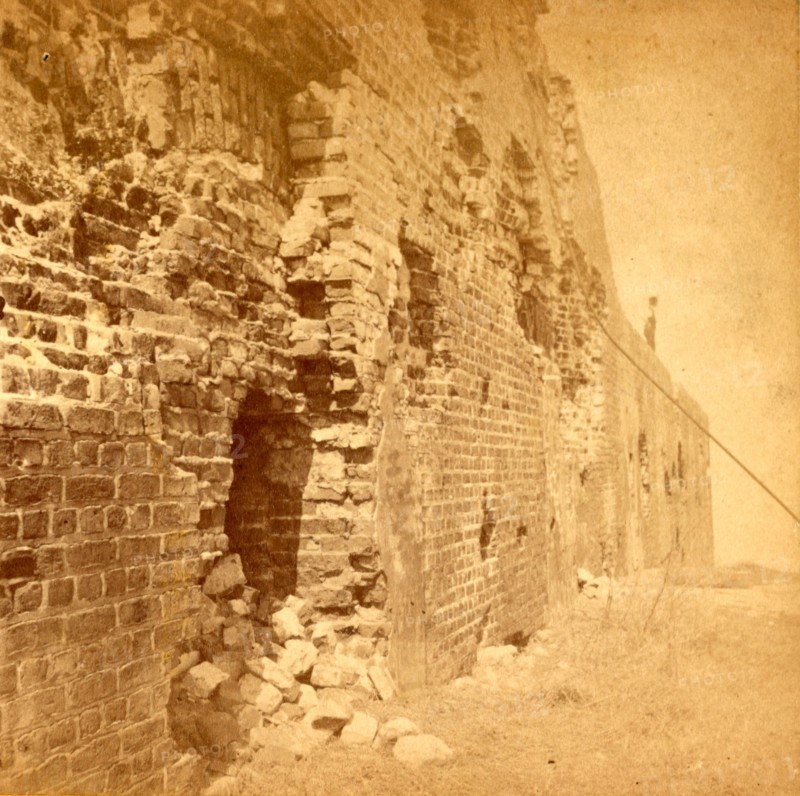 Fort Sumter. Fort Sumter is a Third System masonry sea fort located in Charleston Harbor, South Carolina. The fort is best known as the site upon which the shots that started the American Civil War were fired, at the Battle of Fort Sumter on April 12, 1861. , Vintage photography