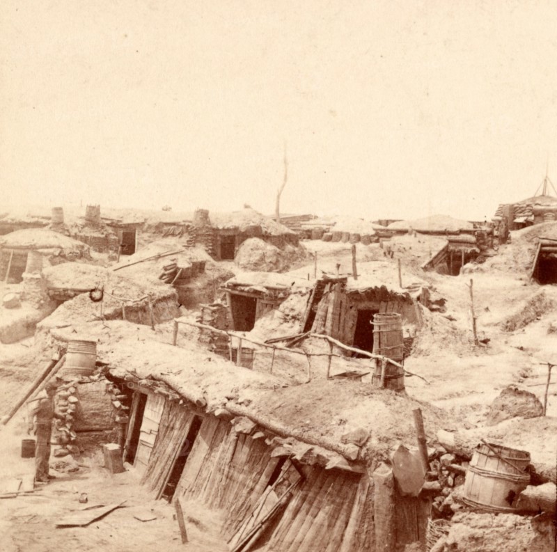 Interior of Fort Sedgwick, US, USA, America, Vintage photography