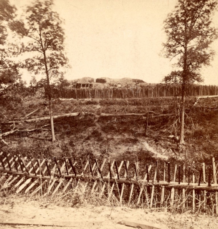 Rebel fortifications, north side of the city, Atlanta, Ga., US, USA, America, Vintage photography