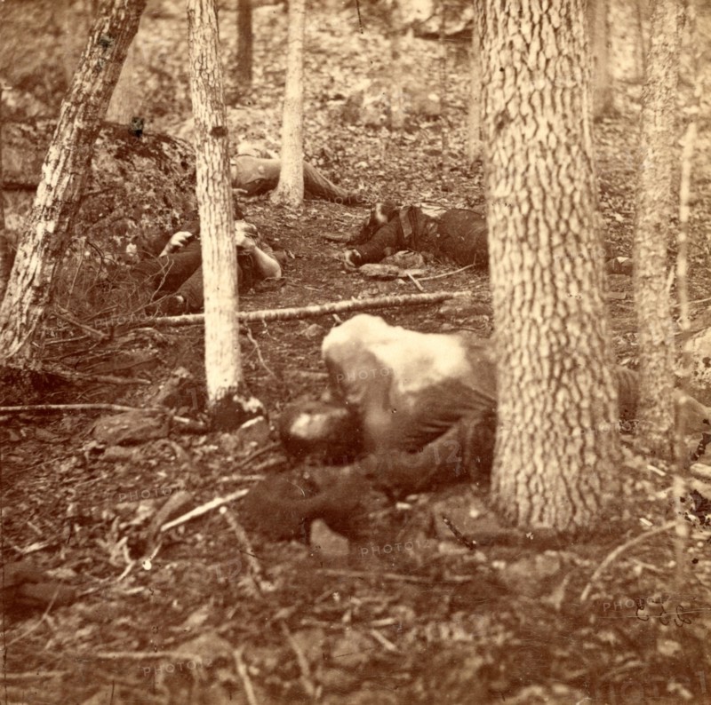 The slaughter pen at Gettysburg, US, USA, America, Vintage photography