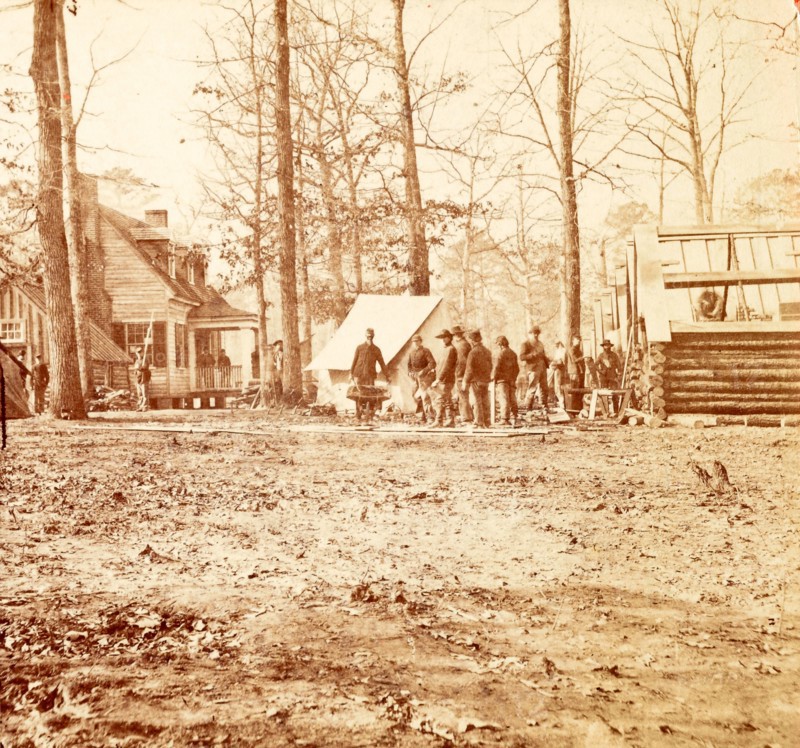 Headquarters 10th Army Corps, Hatchies Run, Va., US, USA, America, Vintage photography