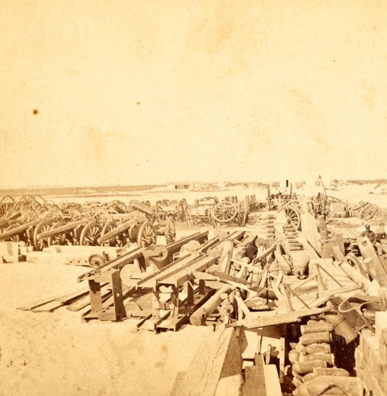 Ordnance ya[rd], Morris Island, near Charleston, S.C., US, USA, America, Vintage photography