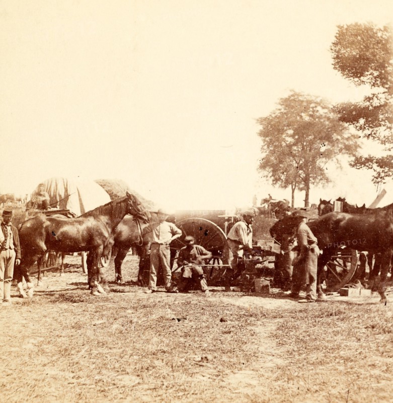 Army Blacksmith and Forge, Antietam, Sept., 1862, US, USA, America, Vintage photography
