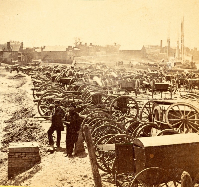Park of captured guns at Rocketts, Richmond, Va., US, USA, America, Vintage photography