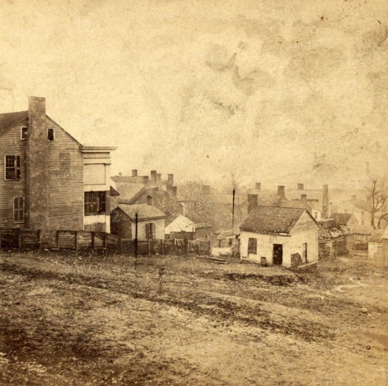 View from an elevation in front of the Capitol, Nashville, Tenn., looking west over the battle field on the first day of the fight, Dec. 15th, 1864, US, USA, America, Vintage photography