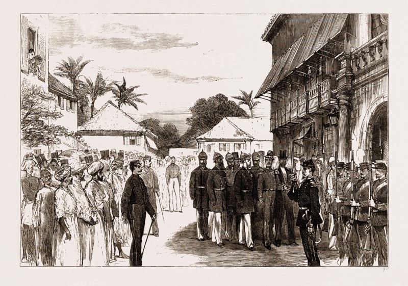 THE ROYAL VISIT TO INDIA: THE PRINCE OF WALES AT GOA: ARRIVAL AT THE GOVERNOR'S PALACE, 1876