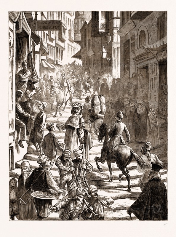 THE EASTERN QUESTION: THE GRANDE RUE DE PERA, CONSTANTINOPLE, ISTANBUL, TURKEY, 1876