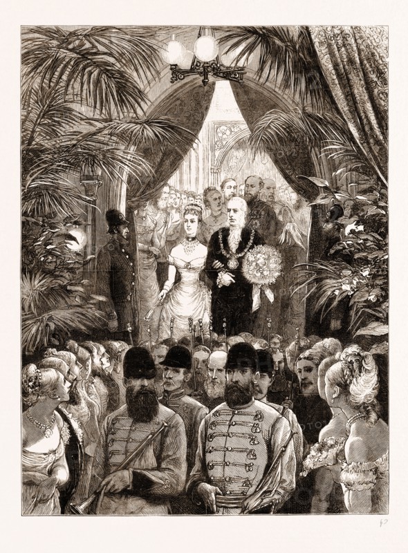 RECEPTION OF THE PRINCE OF WALES IN THE CITY: ARRIVAL AT THE GUILDHALL, LONDON, UK, 1876