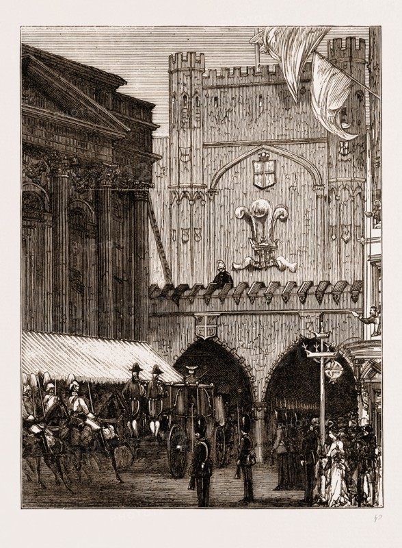 RECEPTION OF THE PRINCE OF WALES IN THE CITY, LONDON, UK, 1876: ENTRANCE TO THE GRAND BALL ROOM