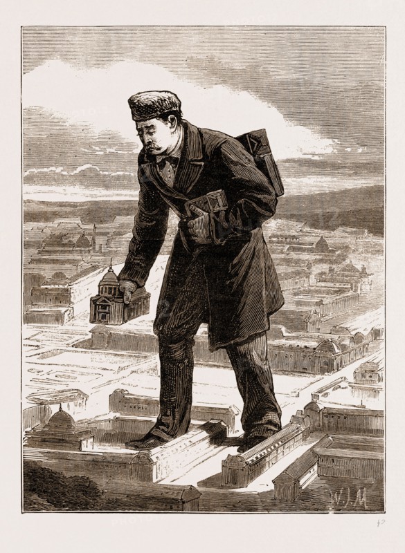 THE AMERICAN CENTENNIAL EXHIBITION: THE MODERN GULLIVER AND THE CITY OF PARIS, US, U.S., U.S.A., UNITED STATES, UNITED STATES OF AMERICA, 1876